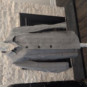 Banana Republic Grey Plaid Trench / Rain  Coat